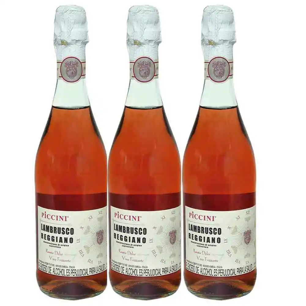 Piccini Vinolambrusco Regno Rosado X750 Ml 2X3