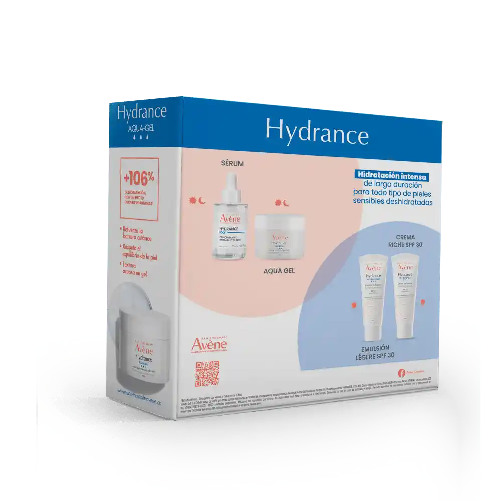 Kit Avene Crema Hydrance Aqua-gel + Desmaquillantes