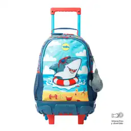 Morral Con Ruedas Niño Rue Bomper Little Surfer Mediano Gris