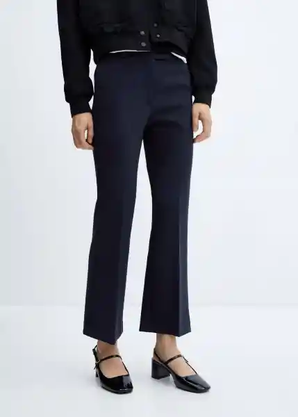 Pantalón Flan Navy Talla 42 Mujer Mango