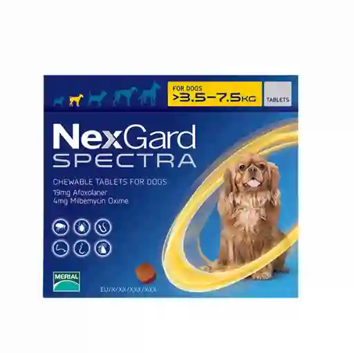 Nexgard Antipulgas y Antigarrapatas Spectra 3.5 a 7 Kg