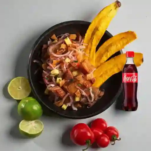Ceviche Chicharrón Panceta de Cerdo +CocaCola Org 400ml