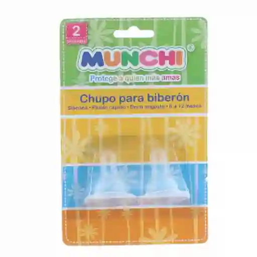 Munchi Chupo para Biberón 6 a 12 Meses Silicona