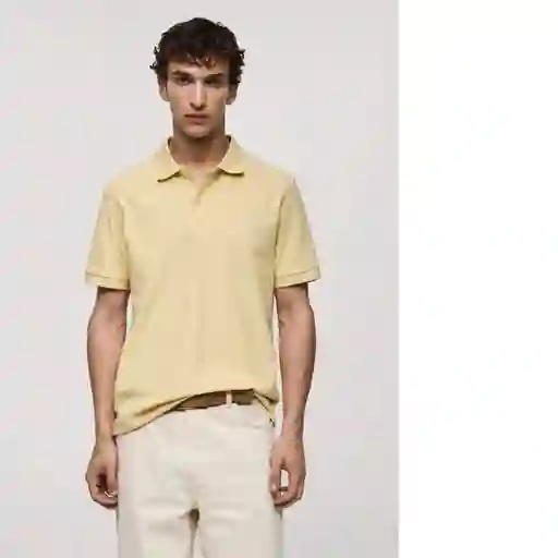 Camisa Polo Rea Amarillo Pastel Talla Xl Hombre Mango