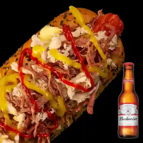 Combo Criollo + Cerveza Budweiser Bot. 250ml