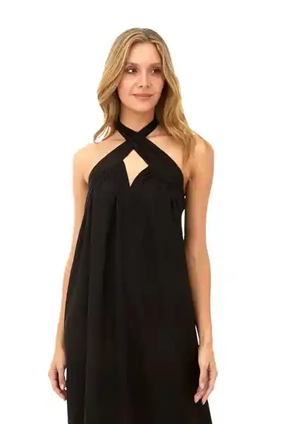 Vestido Largo Solei Negro Talla S Mercedes Campuzano