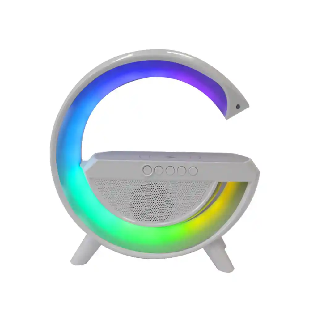 Lampara Parlante Cargador Inalambrico Blanco