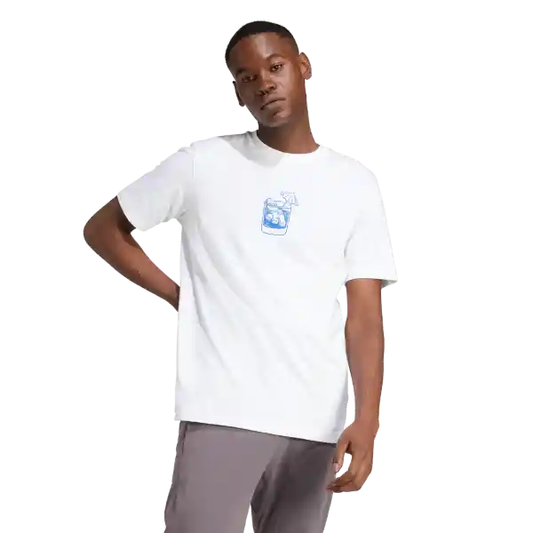 Adidas Camiseta L Drink Manga Corta Hombre Blanco Talla S