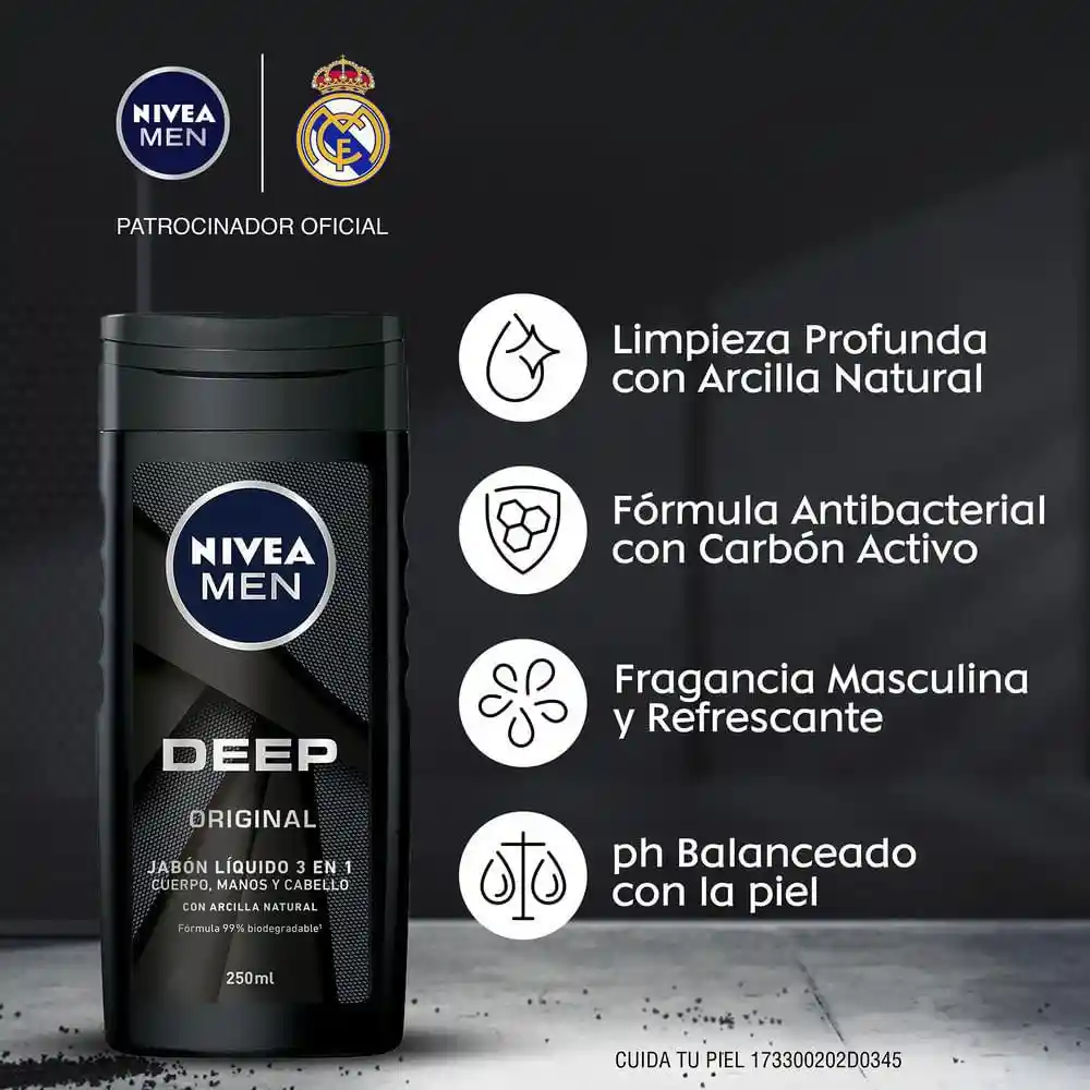 Jabón Corporal Nivea Men Deep (250 Ml)