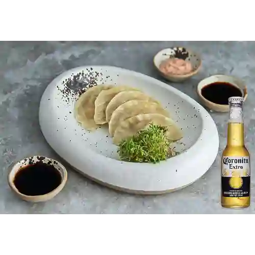 Combo Gyozas Ebi + Cerveza Coronita Bot. 210ml