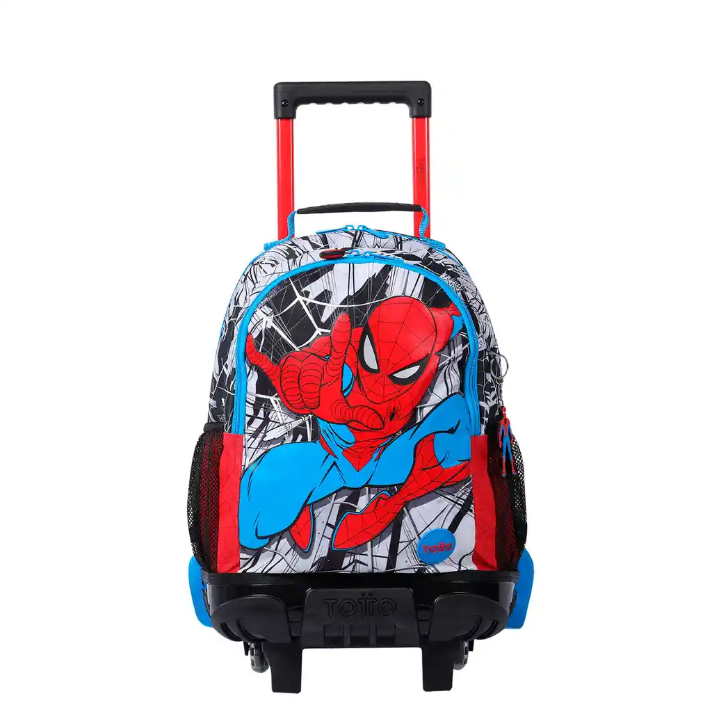 Morral Con Ruedas Para Niño Spiderman City M Blanco