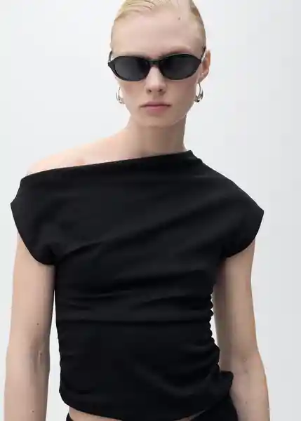 Top Juli Negro Talla S Mujer Mango