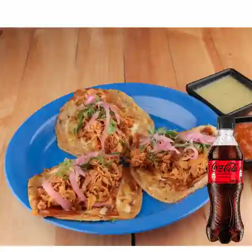Combo Tacos X3 Cochinita + Coca Cola Sin Azúcar 400 ml