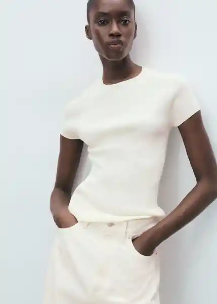 Jersey Tulipa Crudo Talla S Mujer Mango