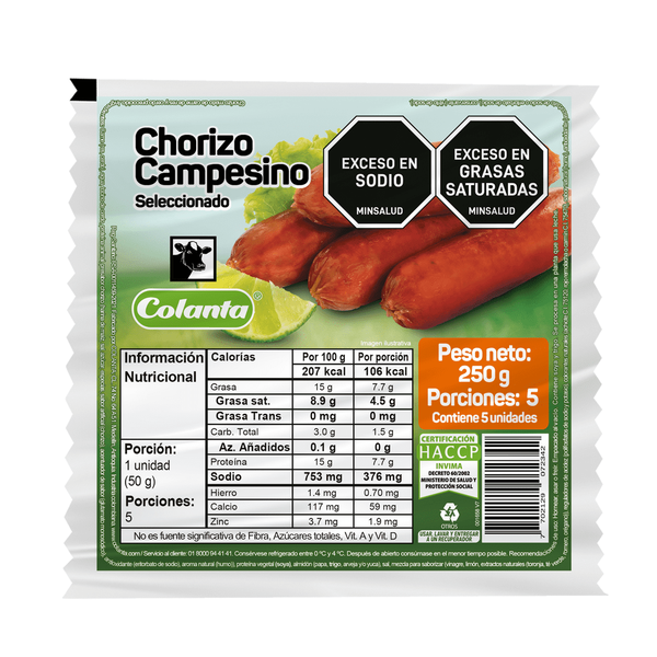Colanta Chorizo Campesino Seleccionado 250 g