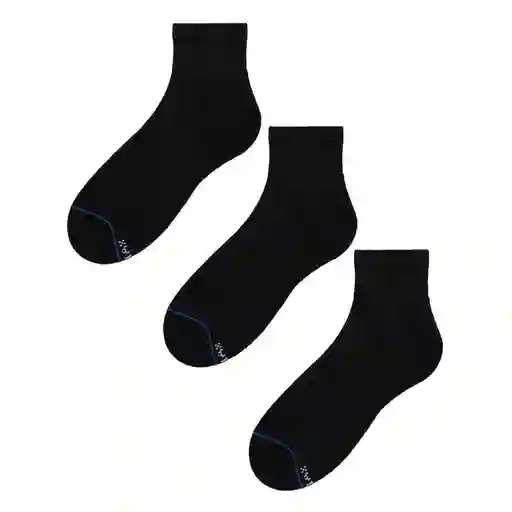 Calcetines Algodón Masculino Negro Boston X3 H Talla 10-12 Negro