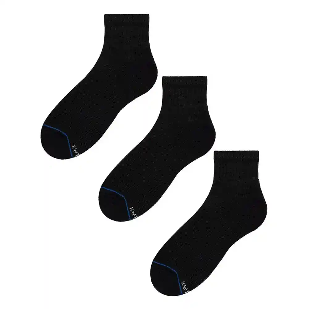 Calcetines Algodón Masculino Negro Boston X3 H Talla 10-12 Negro