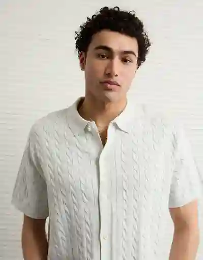 Suéter Tejido Hombre Gris Talla SMALL 2086092 American Eagle