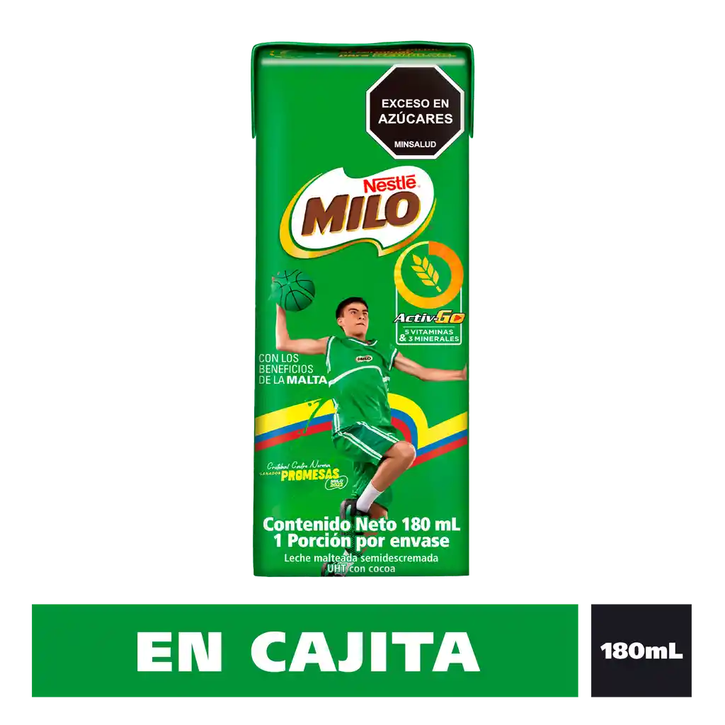 Leche achocolatada con malta MILO en cajita x 180mL