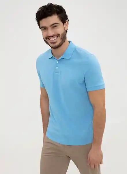 Gef Camiseta Con Cuello Hombre Azul Talla M Azul