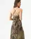 Vestido Animal Print Dress Beige Caqui Medio Talla S Chevignon
