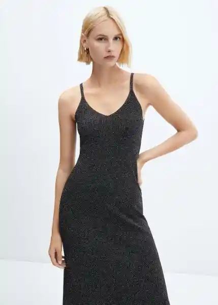 Vestido Kling Negro Talla 18 Mujer Mango