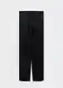 Pantalón Satin Negro Talla M Mujer Mango