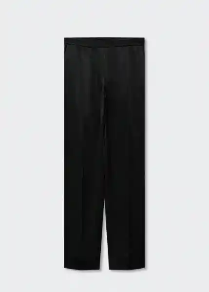 Pantalón Satin Negro Talla M Mujer Mango