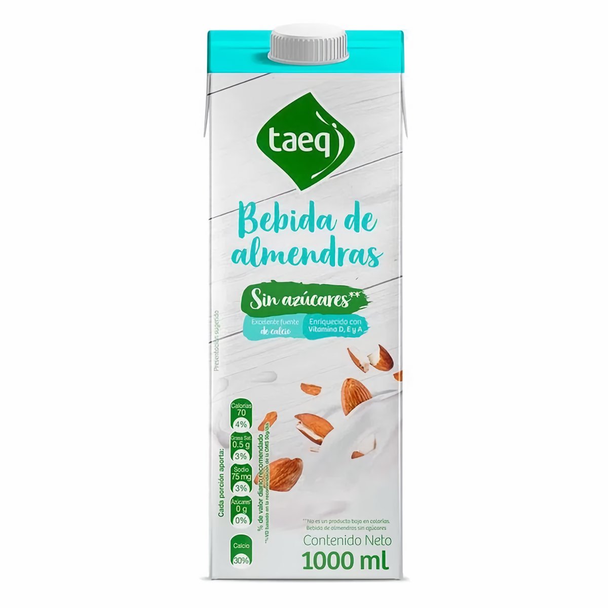 Taeq Bebida de Almendras Sin Azúcar Enriquecido Con Vitaminas 1000 ml