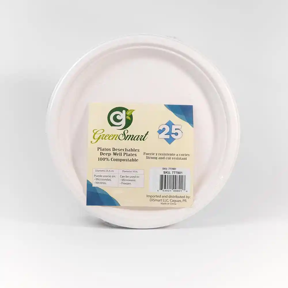 Plato Desechable 10 Compostab G Greensmart 777801