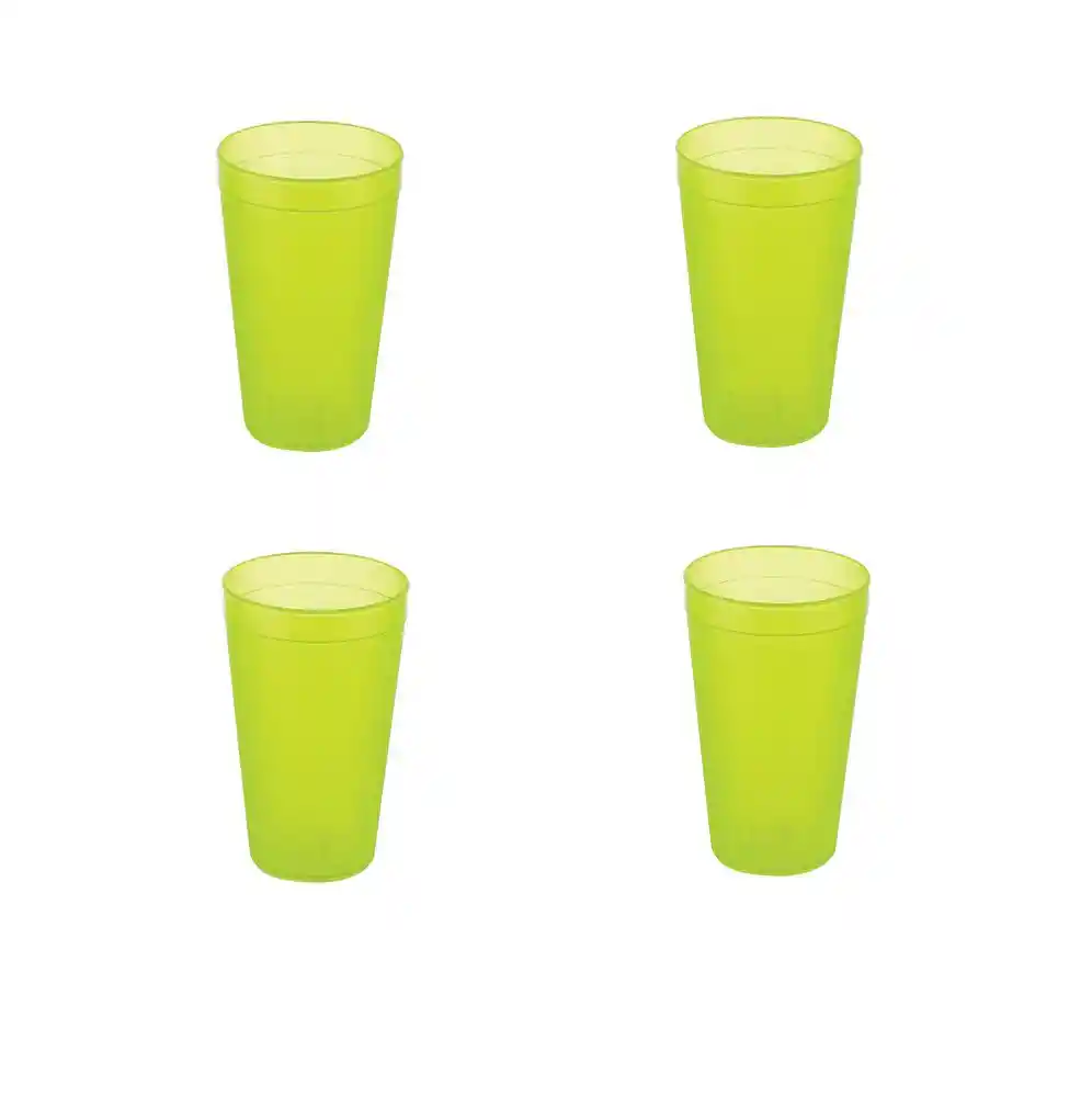 Set X 4 Vasos Verde Verde