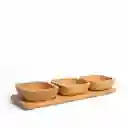 Set Bandeja en Bambú Con Salseras Ambiente Gourmet