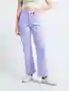 Pantalón Piw Mujer Morado Portugal Claro Talla 4 Naf Naf