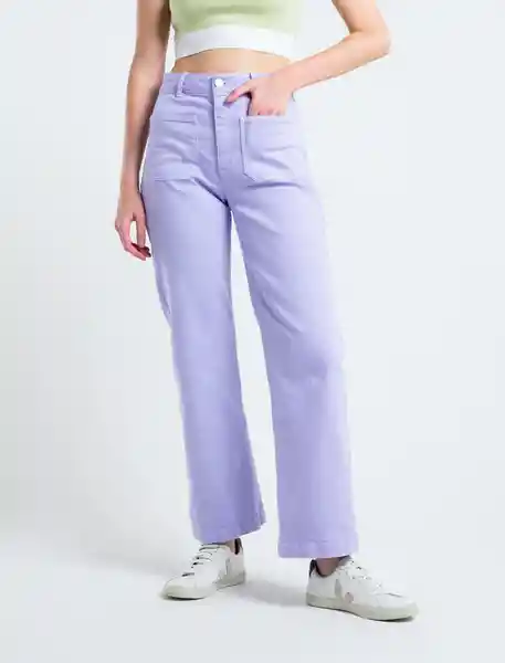 Pantalón Piw Mujer Morado Portugal Claro Talla 4 Naf Naf