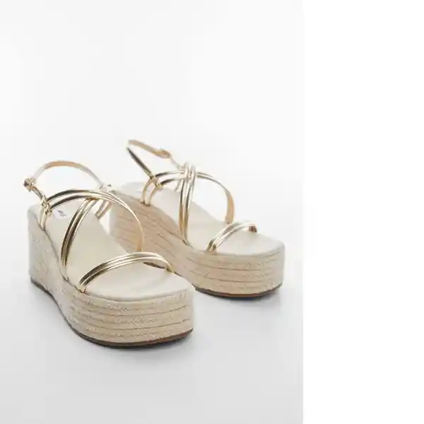 Sandalias Blancag Oro Talla 36 Niñas Mango