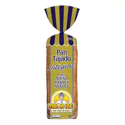 Mama Ines Pan Tajado Integral Con Avena Pasas y Nueces 500 g
