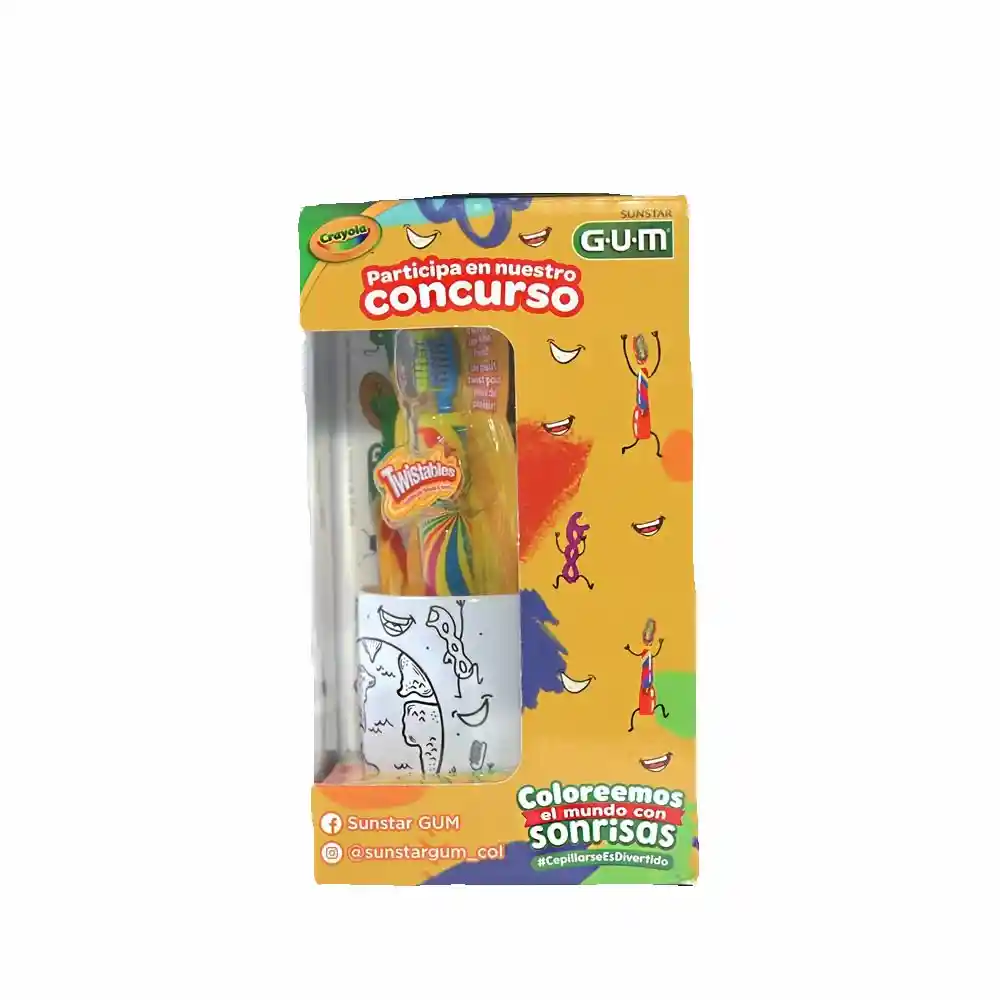 Gum Cepillo de Dientes + Flosser Twisstable + Coloreable