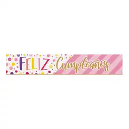 Sempertex Cartel Metalizado Jumbo Feliz Cumpleaños con Destellos