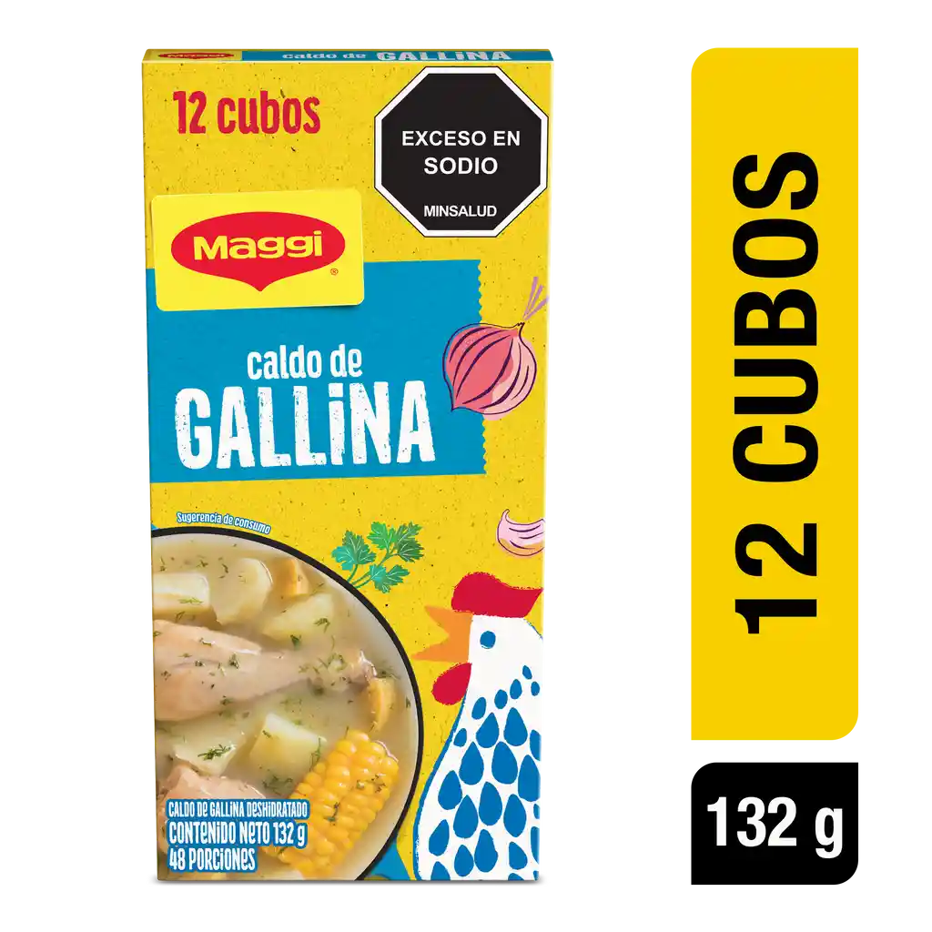 Maggi Caldo de Gallina x 48 cubos x 528g caja