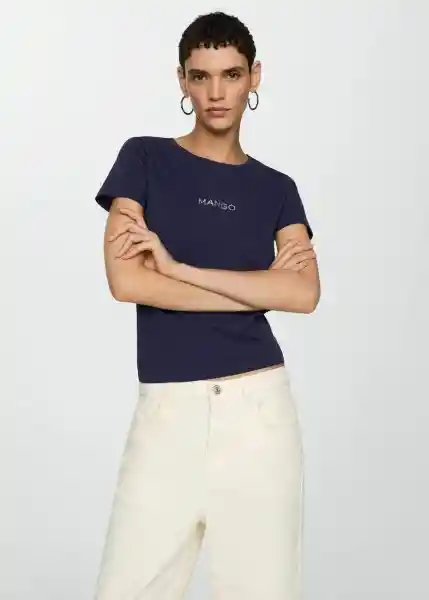 Camiseta Mangolog-h Navy Talla M Mujer Mango