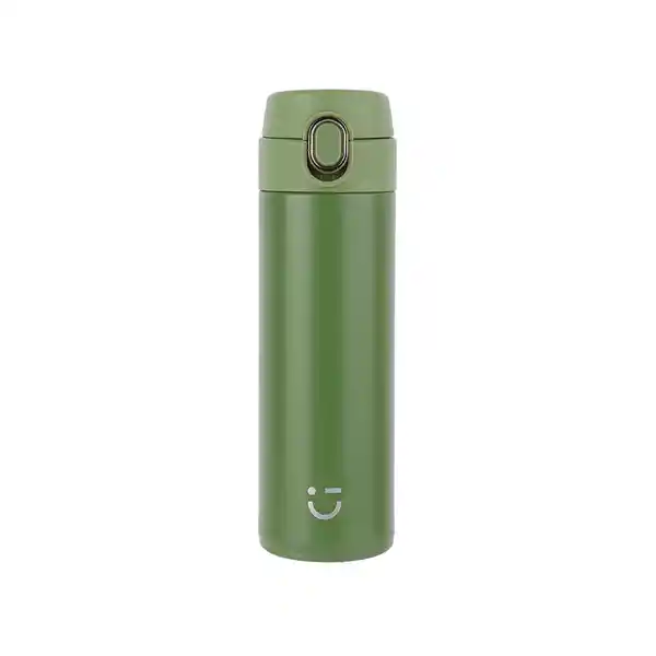 Termo Botella Con Tapa Removible Automática Verde Miniso