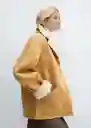 Abrigo Ositomio Camel Talla 18 Mujer Mango