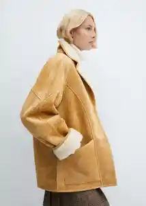 Abrigo Ositomio Camel Talla 18 Mujer Mango