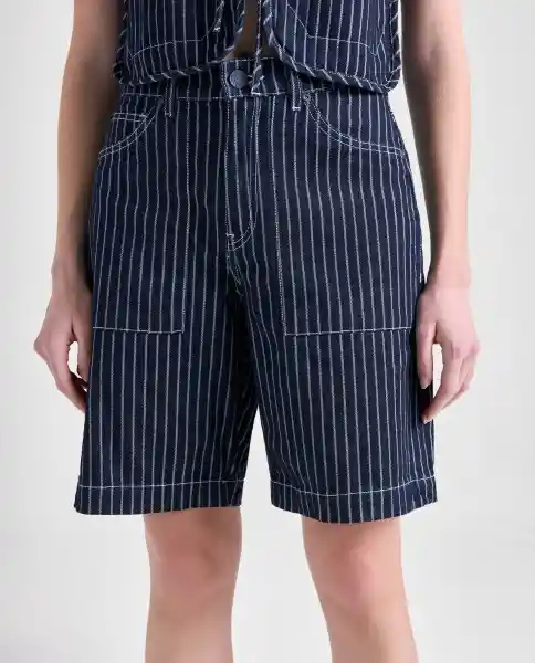 Bermuda Short Mujer Azul Talla 12 359G005_AZU174429 Americanino