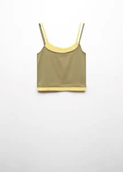 Top Lotus Verde Talla M Mujer Mango