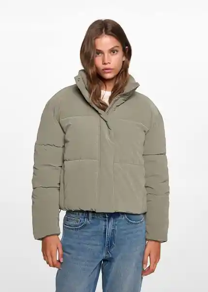 Chamarra Anorak Cropi Musgo Talla 21 Teen Niñas Mango