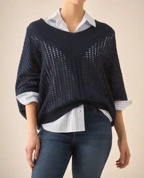 Tejido Azul Marea Alta Medio Talla S 662G220 Esprit