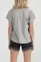 ONeill Camiseta Classic Cube Femenino Gris Oscuro Talla S