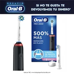 Cepillo Eléctrico Recargable Oral-B Pro 2000 + 3 Cabezales 1 Kit
