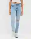 Jean Deshilachado Tomgirl Mujer Azul Talla 10 American Eagle